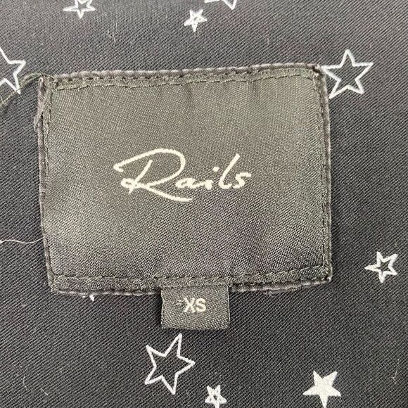 Rails Black & White Star Print Button Up Shirt - Picture 3 of 4